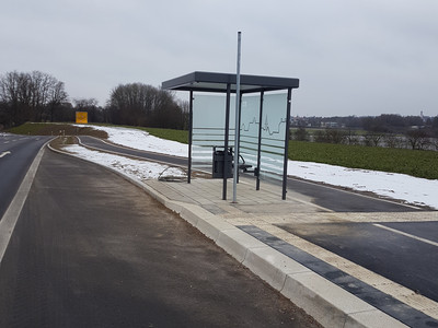 Barrierefreier Umbau Bushaltestellen Obere Wiesen BSZ und Parkweg in Laupheim
