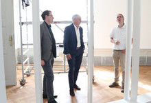 Andreas Stoch besucht Laupheim und tauscht sich mit Oberbürgermeister Ingo Bergmann aus